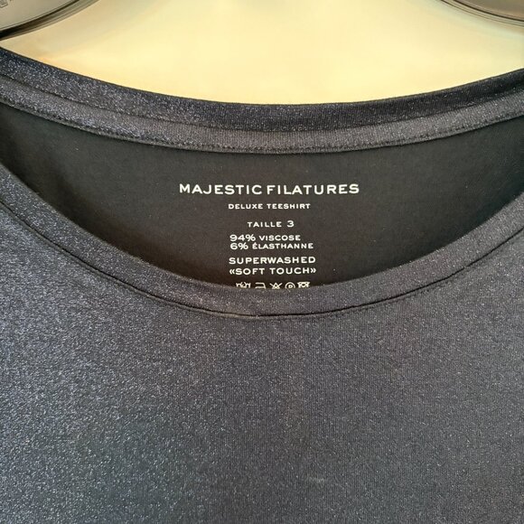 Navy Majestic Filatures Deluxe tee shirt - Picture 3 of 4